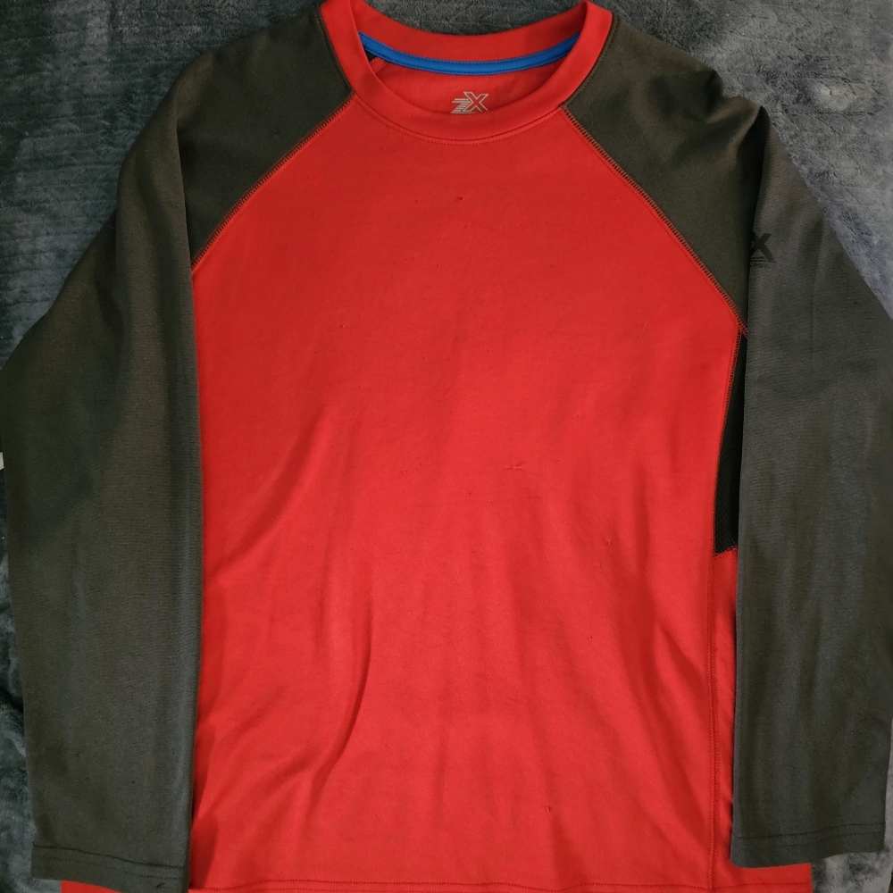Zeroxposur Performance Boys XL 18-20 Red/Grey Long Sleeve